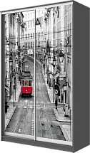 Шкаф-купе 2-х дверный с фотопечатью Лондон, трамвай